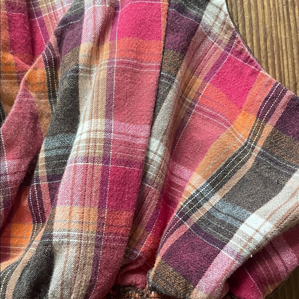 Byer California Pink and Brown Plaid Blouse - Picture 3 of 5